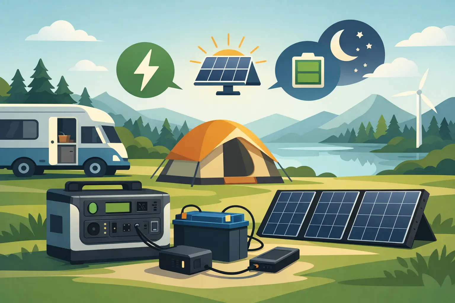 Camping Batterie richtig wählen für 24/7 Strom