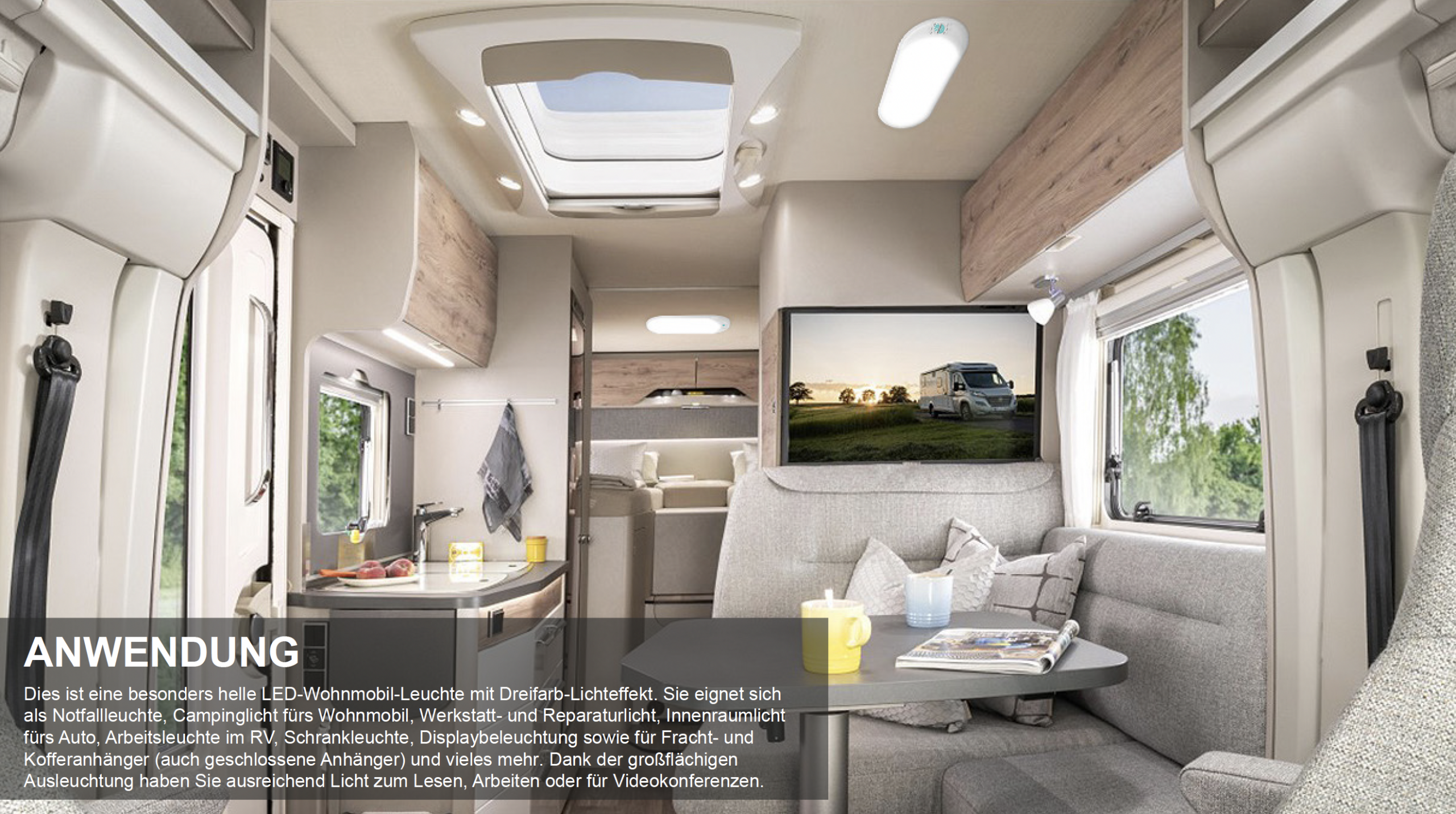 Wohnmobil Innenraum-Deckenleuchten 12V-30V – Bild 2