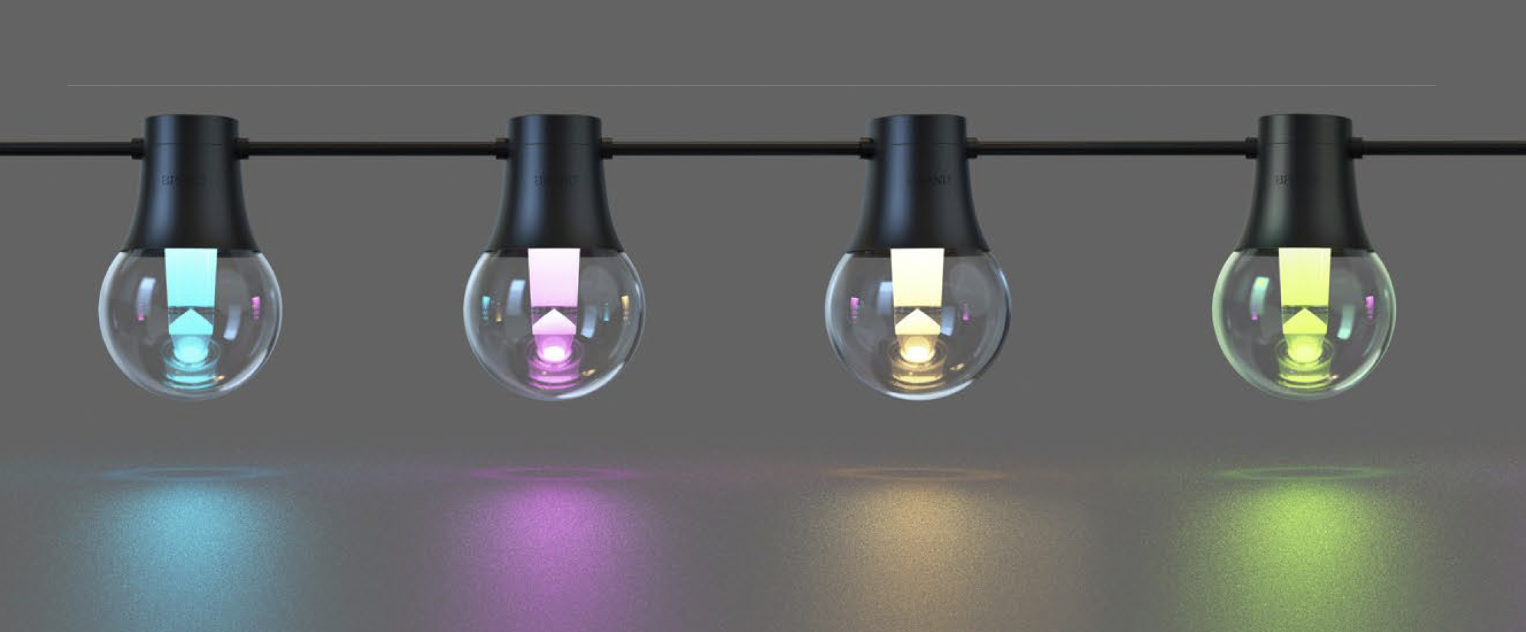 Garten Lichterkette mit transparenter Birne RGBW SMART IP65, 15 Birnen, 16.5m – Bild 2