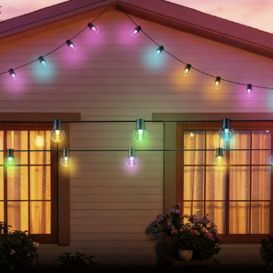 Garten Lichterkette mit transparenter Birne RGBW SMART IP65, 15 Birnen, 16.5m